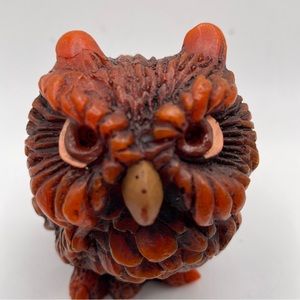OWL Candle 3” The Candle Factory Deep Orange Color Spooky Bird Color New Unused.